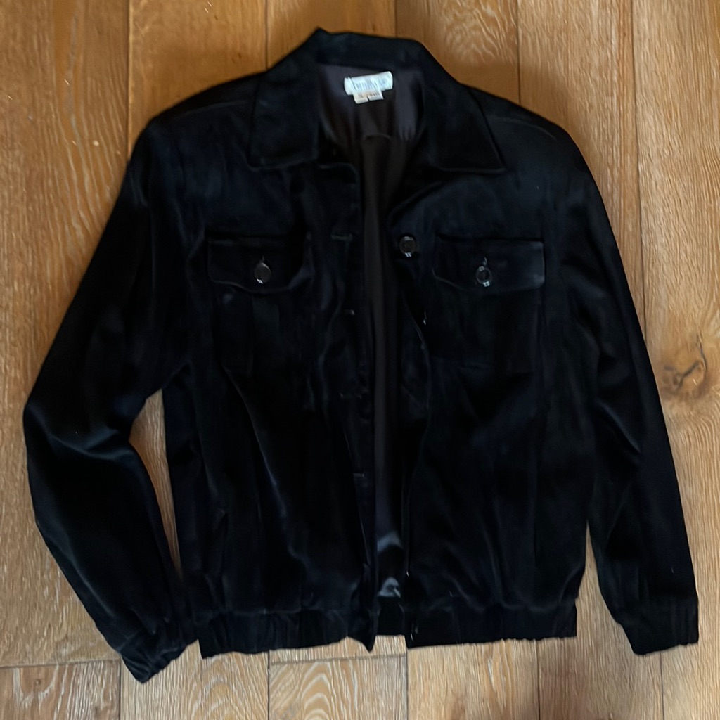 Ann Taylor Leather Suede Black Jacket Vintage Made In Usa Size Medium